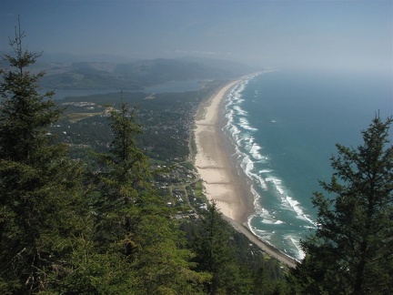 The summit of Neahkahnie Mountain has this great view of the beach at Manzanita.