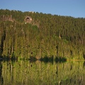 Lake James and the Natural Bridge above the lake along the Northern Loop Trail at Mt. Rainier National Park.