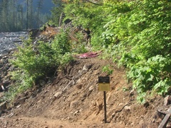 The Wonderland Trail between the two Carbon River Crossing is closed in July 2009 due to a washout. Trail crews are working to reroute the trail.
