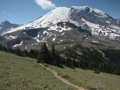 Mt. Rainier and the Wonderland Trail. This was taken on the way up to Skyscraper Pass.