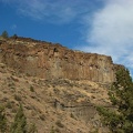 Columnar basalt forms high cliffs along part of the Otter Bench Trail.
