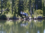 The other 4 hikers on our backpacking trip pose next to Jude Lake.