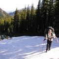 Here is Tyler climbing up the trail through the snow. We saw a small patch of the dirt trail on the way up, but it was mostly covered in snow.