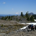 Lance is taking a break. Mt. Hood is the snow-capped mountain in the far distance. Olallie Butte is the nearer peak.