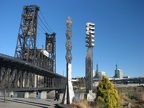Art sculpture and the Steel Bridge