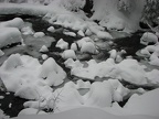The snow makes nice patterns in Paradise River along the Wonderland Trail.