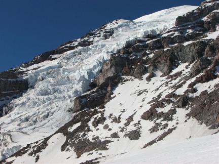 Glacier above the Muir Snowfield in Mt. Rainier National Park.