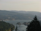 Looking east at the Bridge of the Gods in Cascade Locks, Oregon