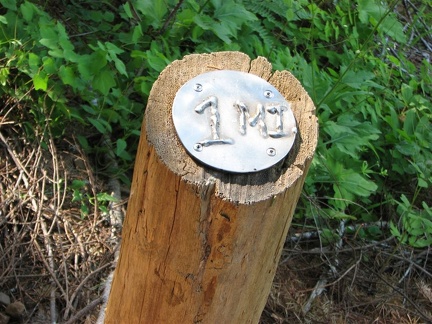 Milepost markers along the Saddle Mountain Trail