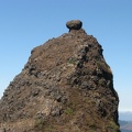 Rock pinnacle with an egg-shaped rock along the Saddle Mountain Trail