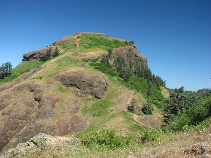 Summit of Saddle Mountain showing the trail from the saddle to the summit