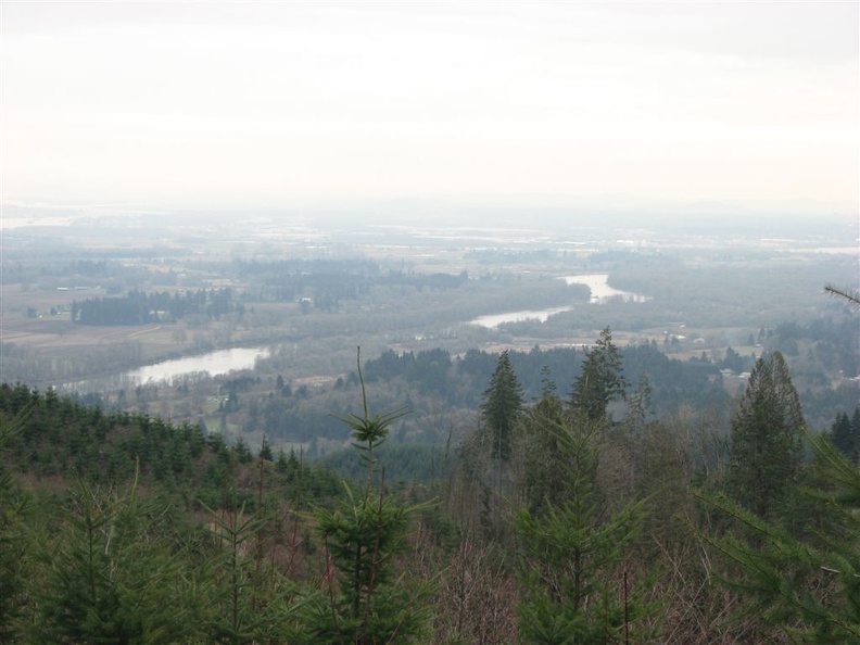Views of the Willamette River and Portland in the distance. This is take from a viewpoint near the high point of the trail.