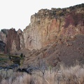 Multi-colored rocks jut above the surrounding landscape at Smith Rock State Park.