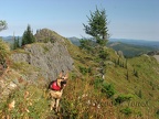 Jasmine takes a break on the Bluff Mountain Trail.