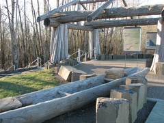 Dugout canoe replicas at Recognition Plaza along the Steigerwald Lake Trail in Washougal, WA