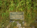 A memorial plaque dedicated to Annice Johnson along the elevated walkway on Sweet Creek Trail honors a friend of Sweet Creek.