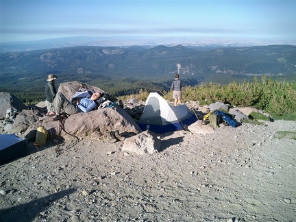 We setup camp out in front of the shelter.  Had we known the winds were coming, we may have moved inside.