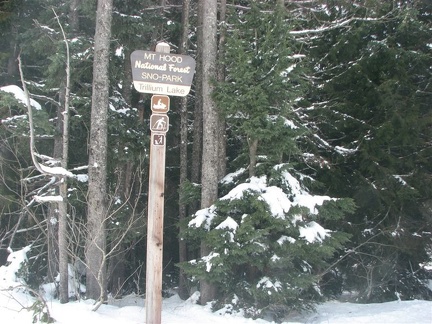 Trailhead sign for Trillium Lake Sno-Park.