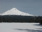 Mt. Hood from the south shore of Trillium Lake. The picnic area is on the right side of the lake.