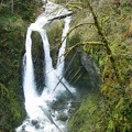 Triple Falls on Oneonta Creek in the Colubmia River Gorge. The falls are about 120 feet tall.
