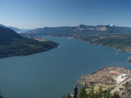 Looking west into the Columbia River Gorge from the summit of Wind Mountain, Washington.