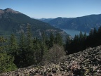 Looking west into the Columbia River Gorge from the summit of Wind Mountain, Washington.