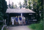 THis is the Mowich Ranger cabin with Todd, Steve and Me on the right.