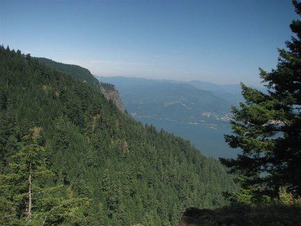 As the Wyeth Trail continues go gain elevation, features that first were above are now below you. This is the same rock face that was seen from the first open views from the trail.