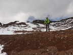 Matt looking for dry ground to walk on in the Three Sisters Wilderness.