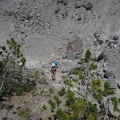 Heidi roping up out of the ravine near the Butte Camp junction.