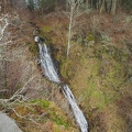 A waterfall cascades next to one of the viewpoints on the lower section of the Cape Horn Trail