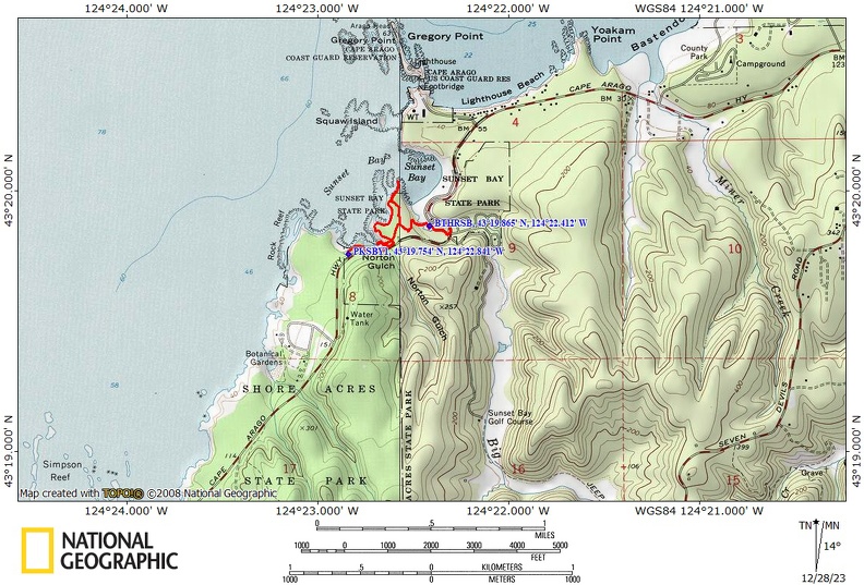 Sunset Bay Route OR