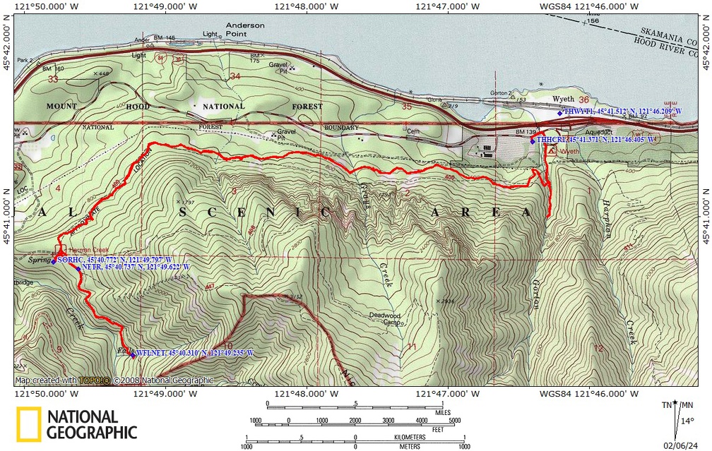 Wyeth Herman Creek Route OR