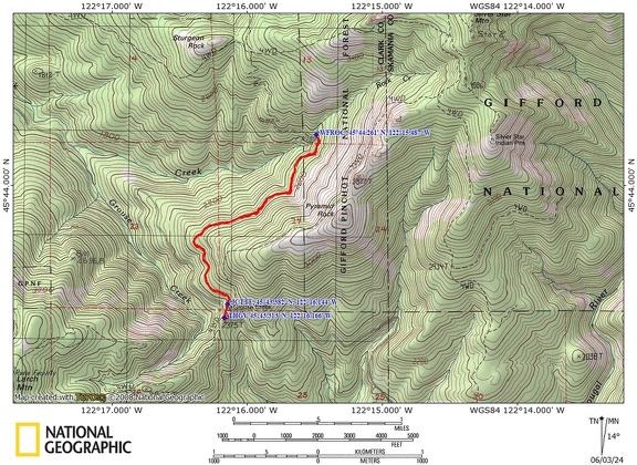 Grouse Vista Rock Creek Route WA