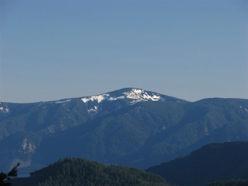 Mt. Defiance can be seen to the south of Bunker Hill. Mt. Defiance is on the south side of the Columbia River.
