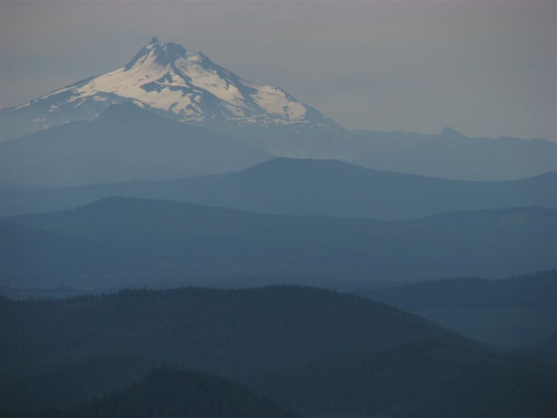 Mt. Jefferson stands out in the distance. The rolling hills in the foreground are a fine example of distance perspective.