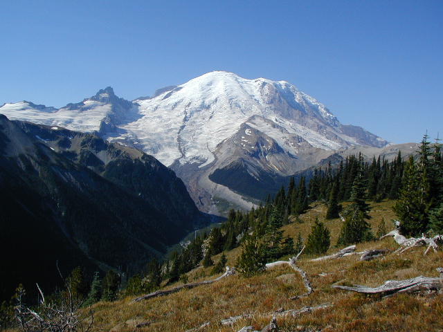 Mt. Rainier from the edge of Grand Park in Mt. Rainier National Park.