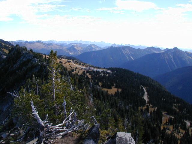 Looking north into the Huckleberry Basin between Sunrise and Frozen Lake.